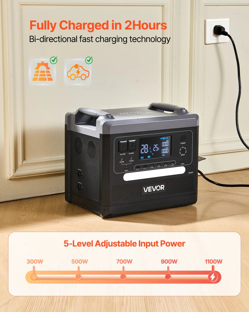 Portable Power Station, 2400W 2160Wh Power Station